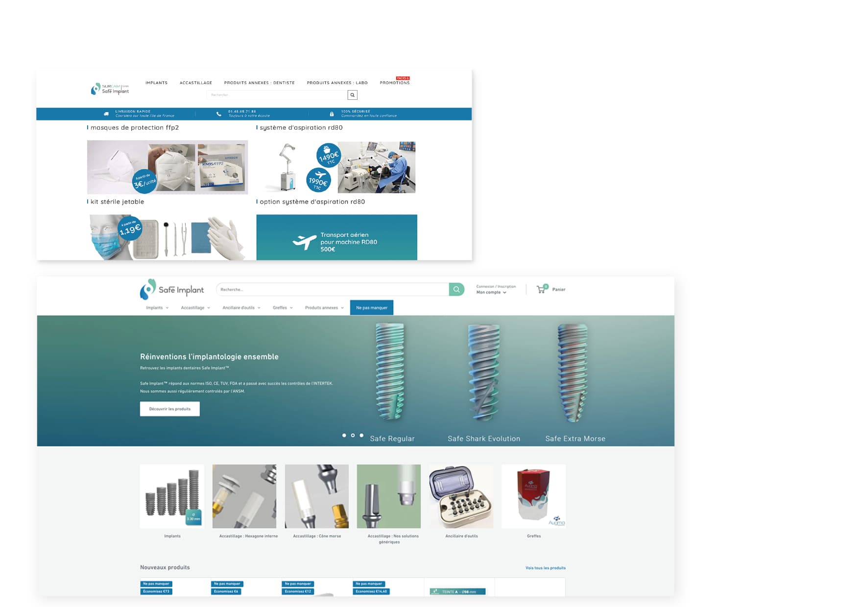 Safe-Implant specialist e-commerce redesign