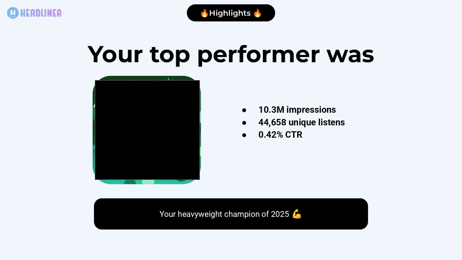 Headliner 2025 wrapped presentation slide 5